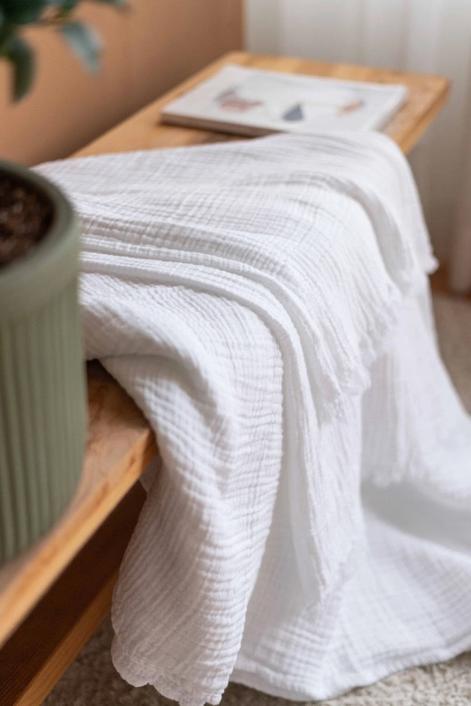 Soft Organic Muslin Bedspread, Gauze Cotton Blanket, Muslin Bed Cover, King Size Blanket, Twin Queen Bed Spread